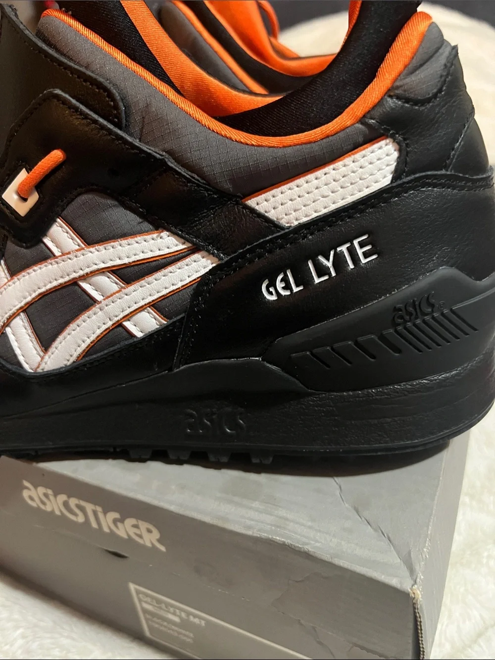 Asics Black, Gray & Orange Quilted Zip-Front Sneakers